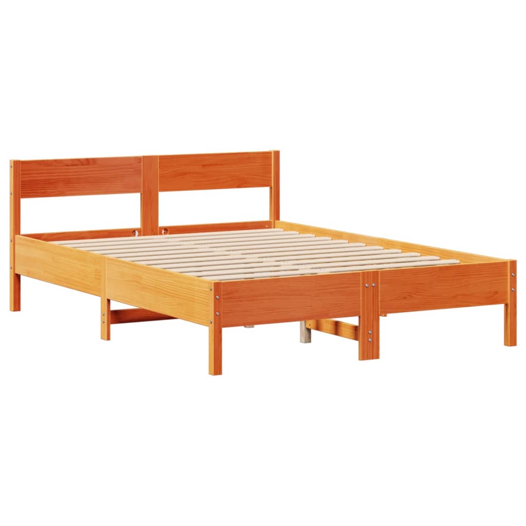 Letto senza Materasso Marrone Cera 120x190 cm in Legno di Pino - homemem39