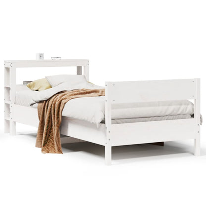 Letto senza Materasso Bianco 90x190 cm in Legno Massello Pino - homemem39