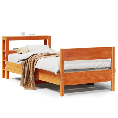 Letto senza Materasso Marrone Cera 75x190 cm in Legno di Pino | homemem39