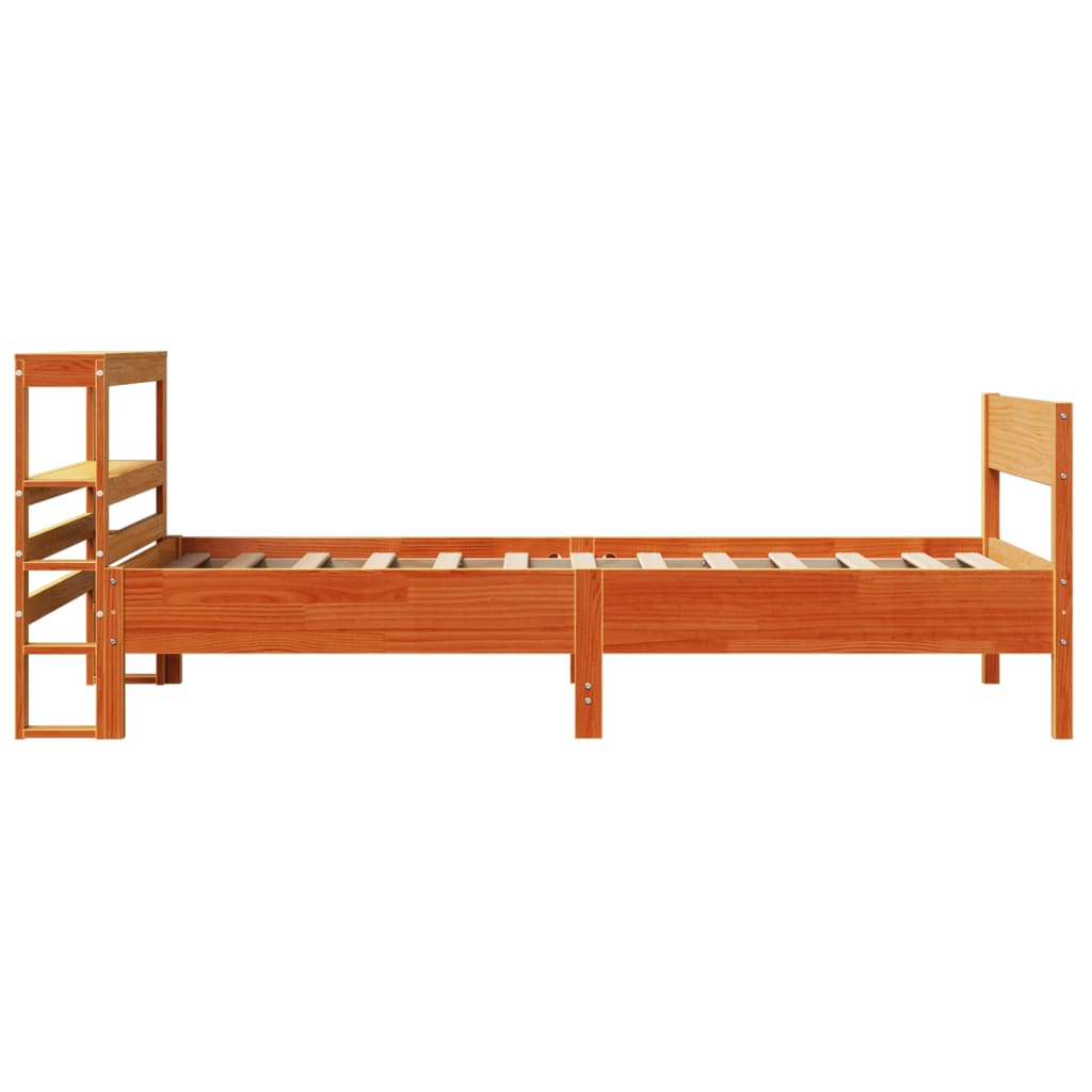 Letto senza Materasso Marrone Cera 75x190 cm in Legno di Pino | homemem39