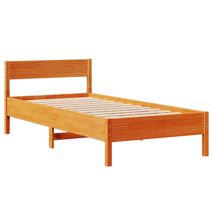 Letto senza Materasso Marrone Cera 75x190 cm in Legno di Pino | homemem39