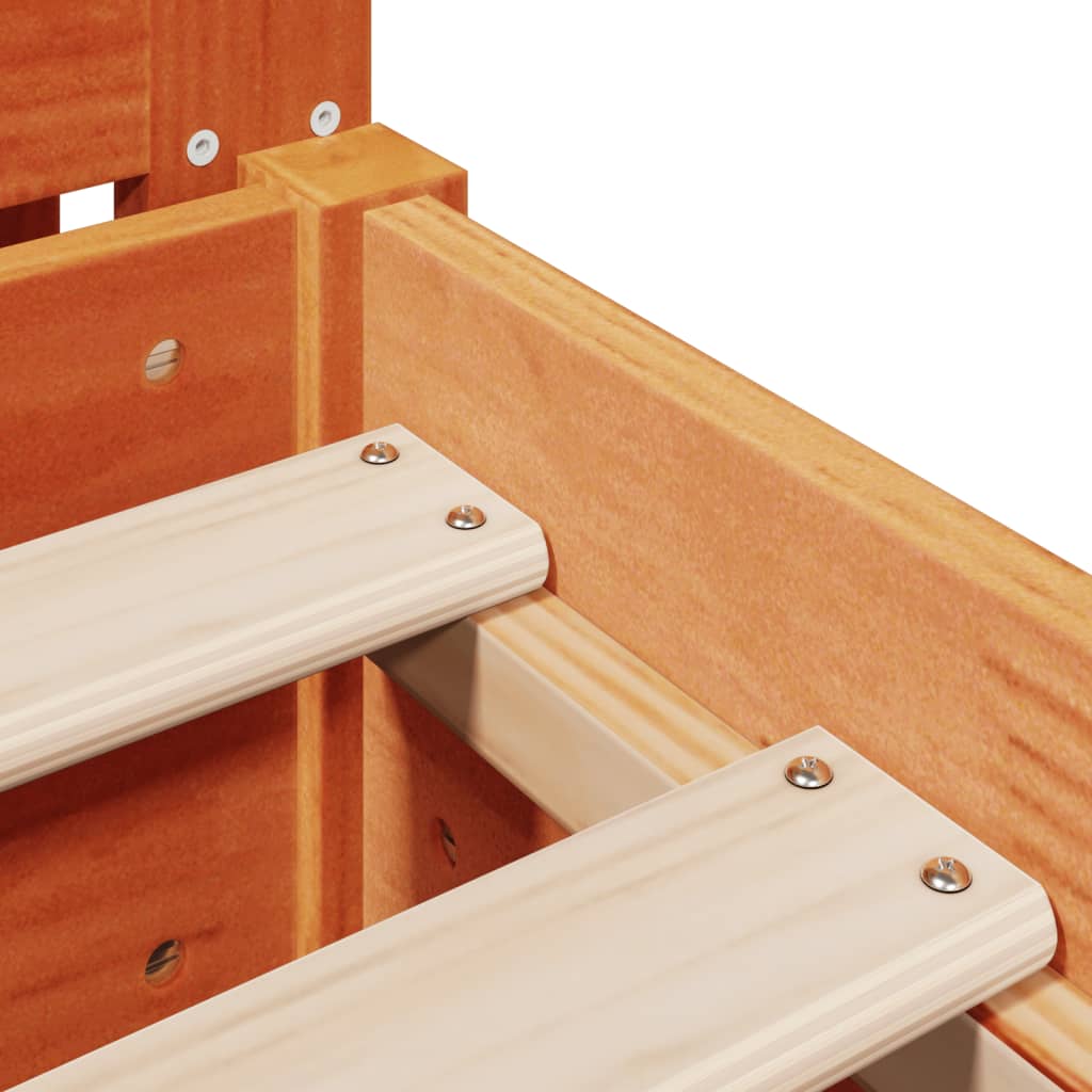 Letto senza Materasso Marrone Cera 75x190 cm in Legno di Pino | homemem39