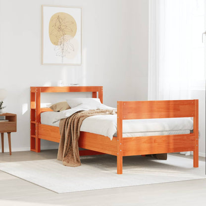 Letto senza Materasso Marrone Cera 75x190 cm in Legno di Pino | homemem39