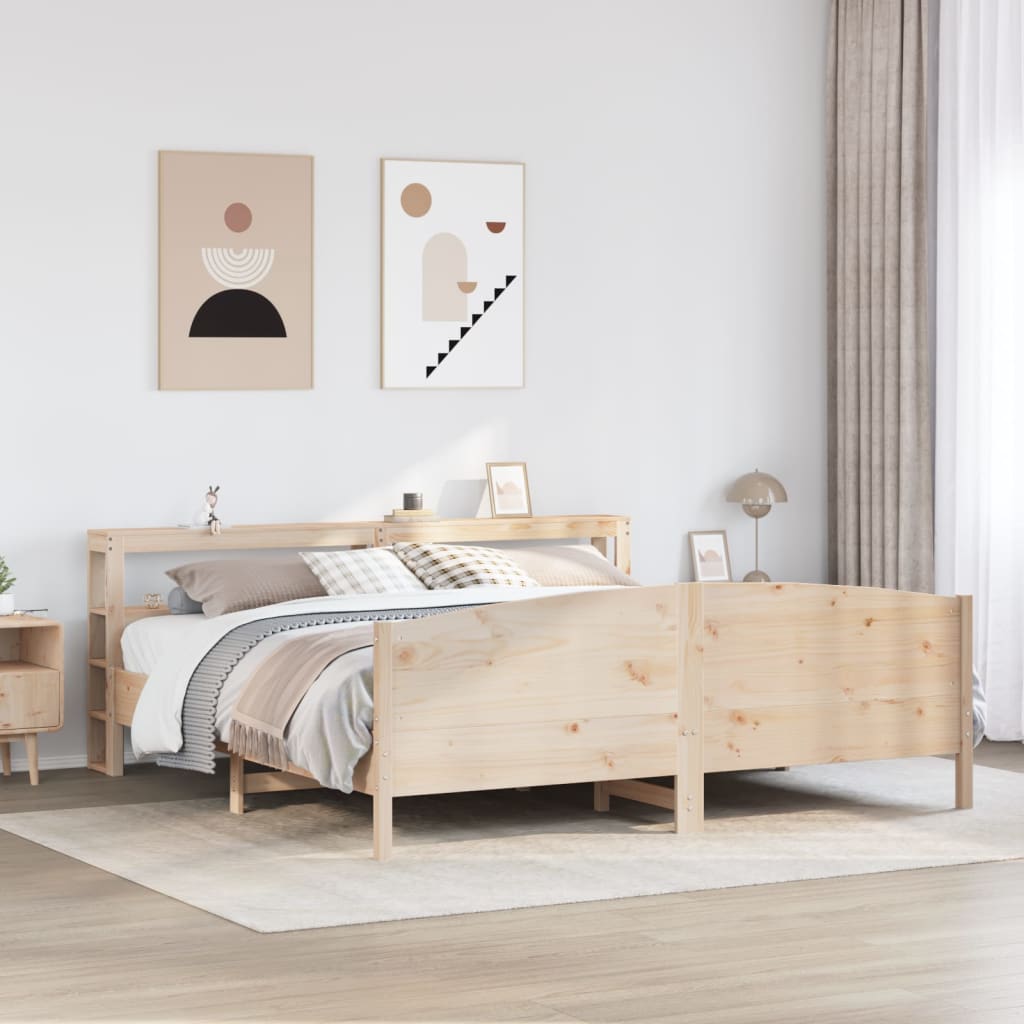 Letto senza Materasso 180x200 cm in Legno Massello di Pino - homemem39
