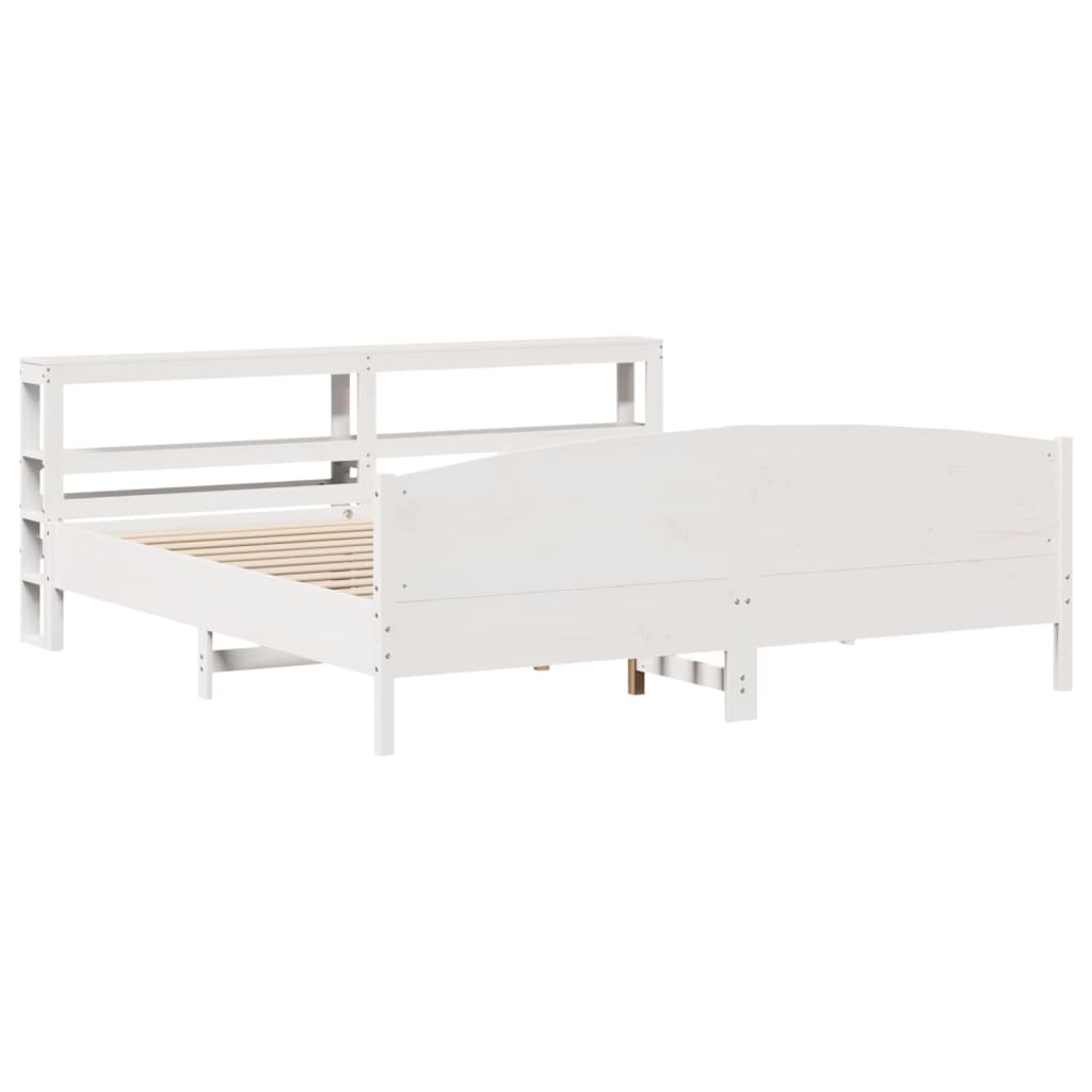 Letto senza Materasso Bianco 180x200 cm Legno Massello di Pino - homemem39