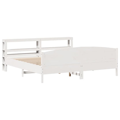 Letto senza Materasso Bianco 180x200 cm Legno Massello di Pino - homemem39