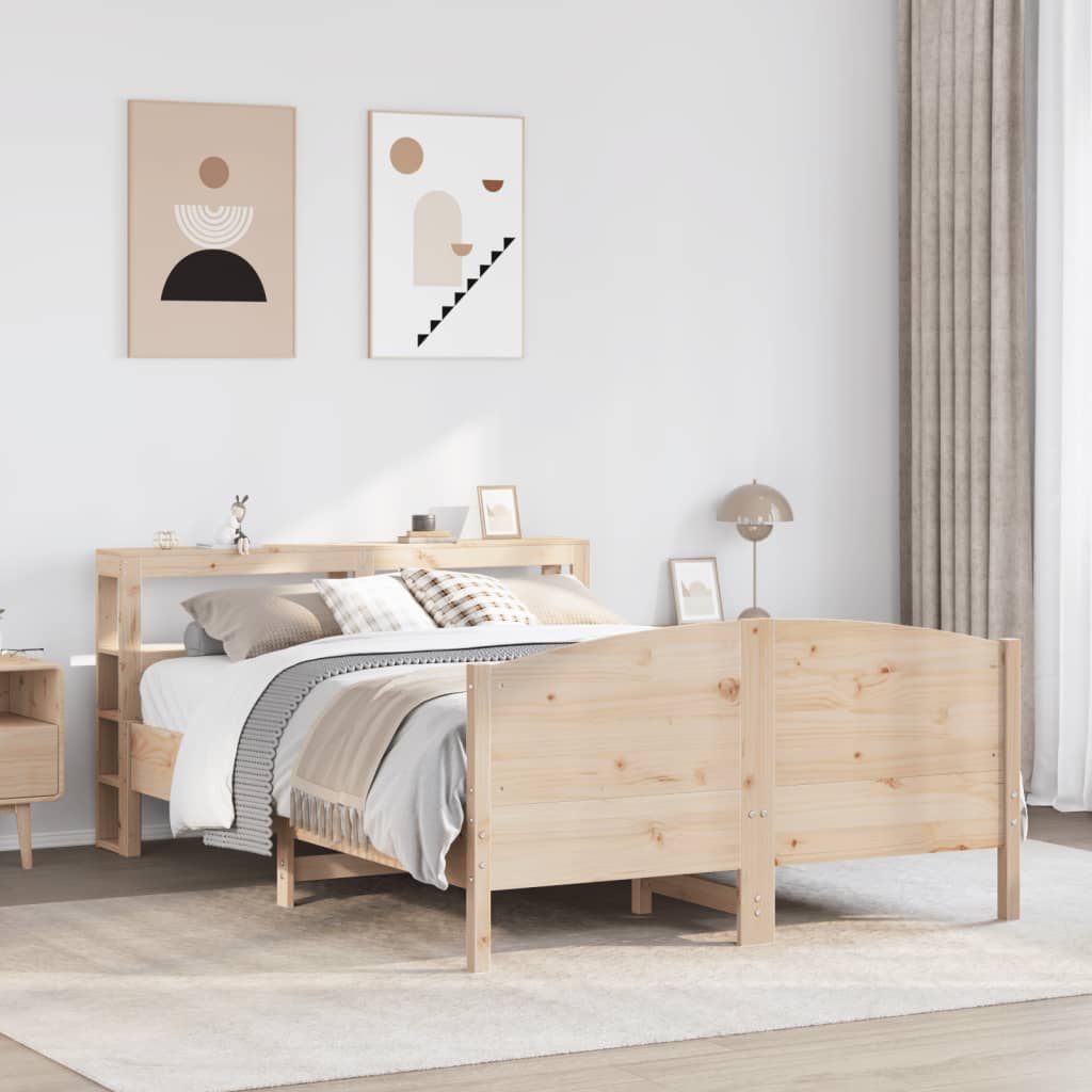 Letto senza Materasso 140x200 cm in Legno Massello di Pino | homemem39