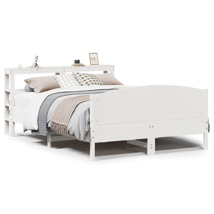Letto senza Materasso Bianco 140x190 cm Legno Massello di Pino - homemem39