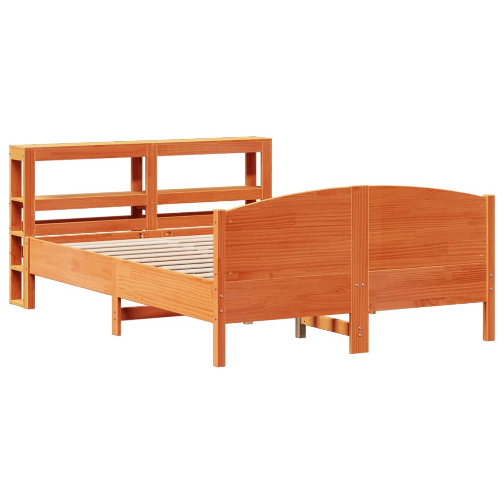 Letto senza Materasso Marrone Cera 140x190 cm in Legno di Pino - homemem39