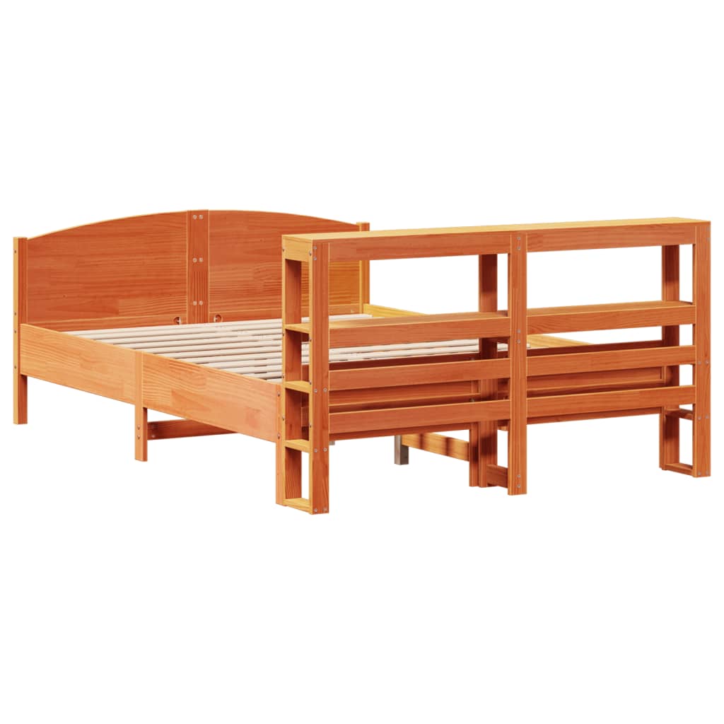Letto senza Materasso Marrone Cera 140x190 cm in Legno di Pino - homemem39