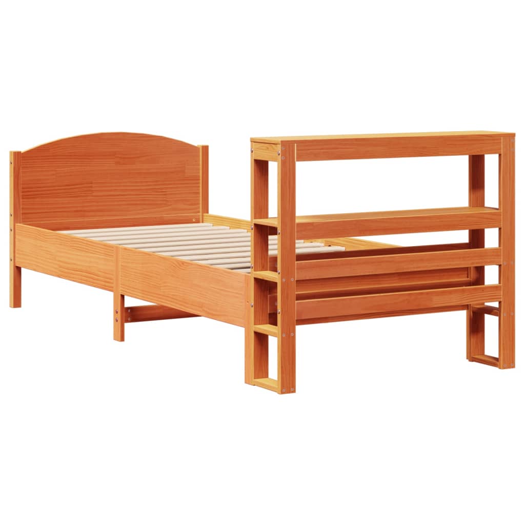 Letto senza Materasso Marrone Cera 100x200 cm in Legno di Pino - homemem39