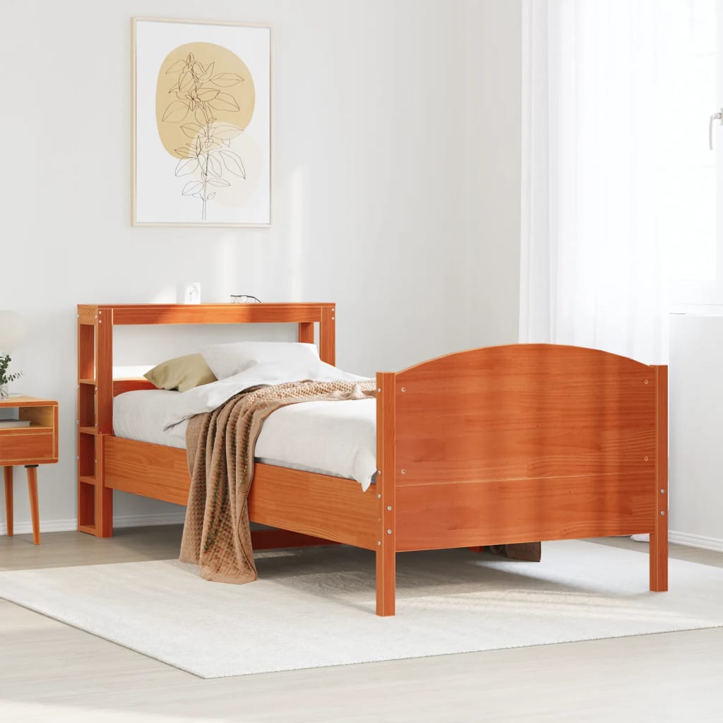 Letto senza Materasso Marrone Cera 100x200 cm in Legno di Pino - homemem39