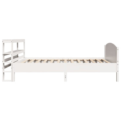 Letto senza Materasso Bianco 75x190 in Legno Massello di Pino - homemem39