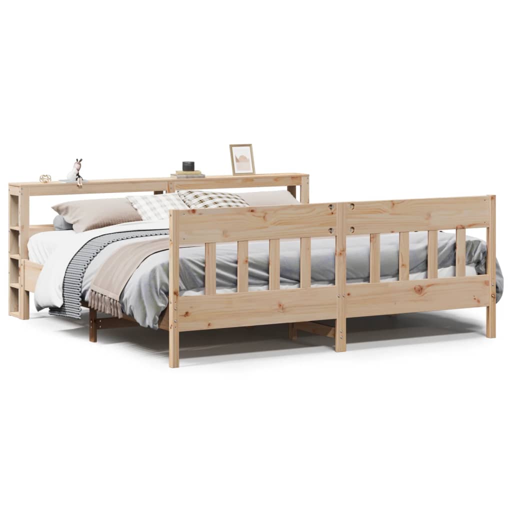 Letto senza Materasso 200x200 cm in Legno Massello di Pino - homemem39