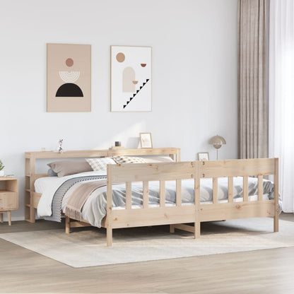 Letto senza Materasso 200x200 cm in Legno Massello di Pino - homemem39