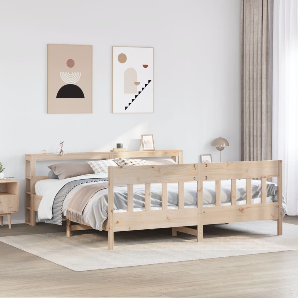 Letto senza Materasso 180x200 cm in Legno Massello di Pino - homemem39