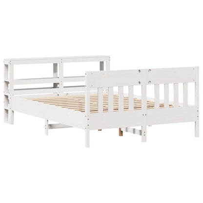 Letto senza Materasso Bianco 140x200 cm Legno Massello di Pino - homemem39