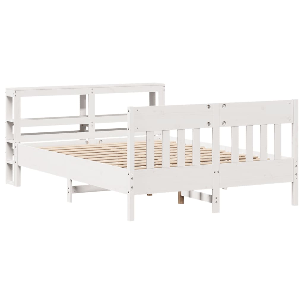 Letto senza Materasso Bianco 120x200 cm Legno Massello di Pino - homemem39