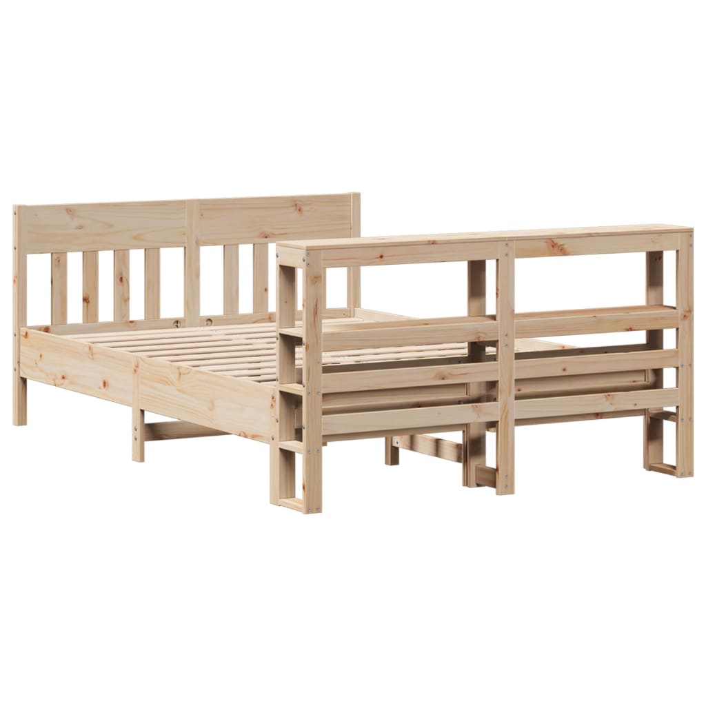 Letto senza Materasso 140x190 cm in Legno Massello di Pino | homemem39