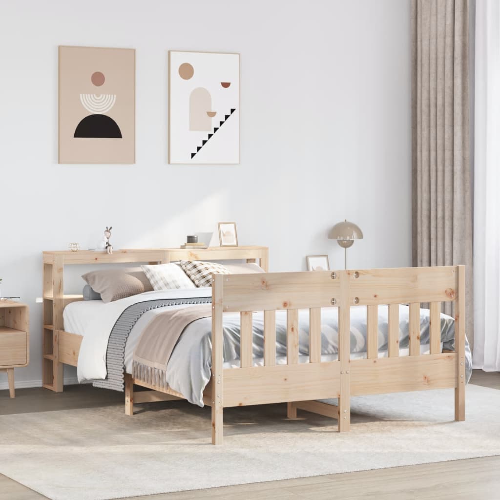 Letto senza Materasso 140x190 cm in Legno Massello di Pino | homemem39
