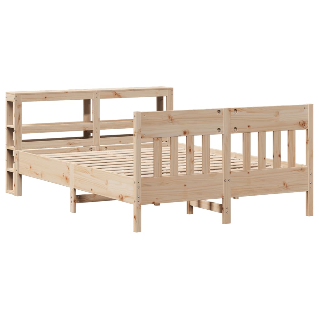 Letto senza Materasso 120x190 cm in Legno Massello di Pino - homemem39
