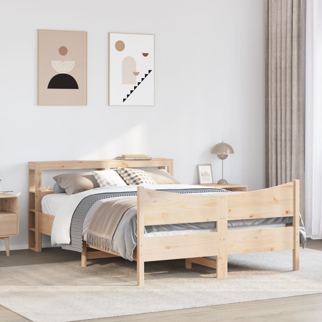 Giroletto con Testiera 140x200 cm in Legno Massello di Pino | homemem39