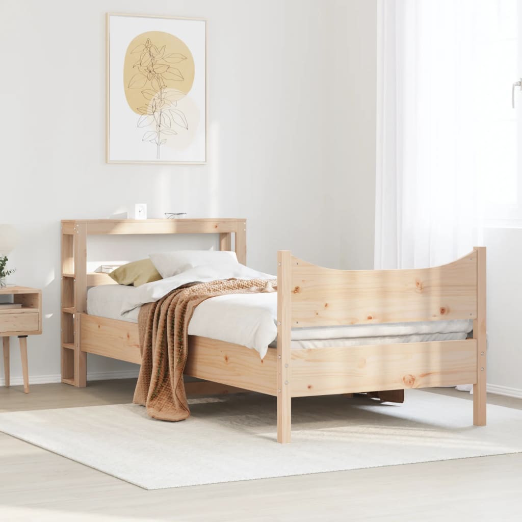 Giroletto con Testiera 75x190 cm in Legno Massello di Pino | homemem39