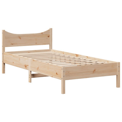 Giroletto con Testiera 75x190 cm in Legno Massello di Pino | homemem39