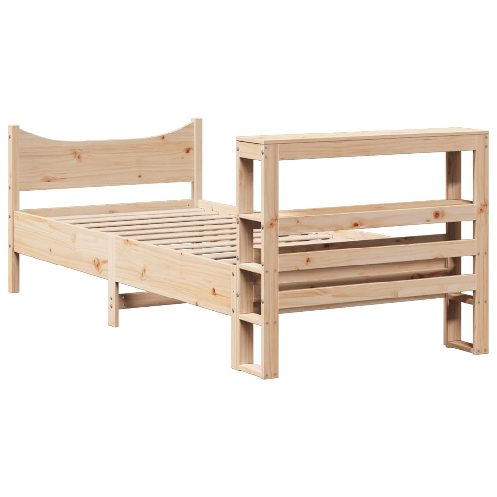 Giroletto con Testiera 75x190 cm in Legno Massello di Pino | homemem39