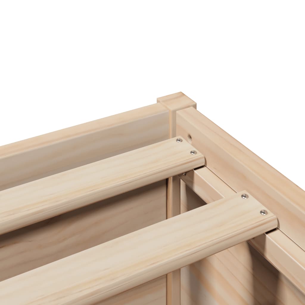 Giroletto con Testiera 150x200 cm in Legno Massello di Pino - homemem39