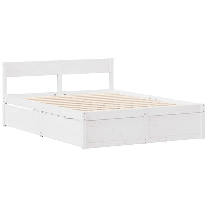 Letto senza Materasso Bianco 160x200 cm Legno Massello di Pino - homemem39