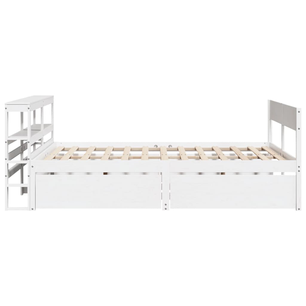 Letto senza Materasso Bianco 160x200 cm Legno Massello di Pino - homemem39