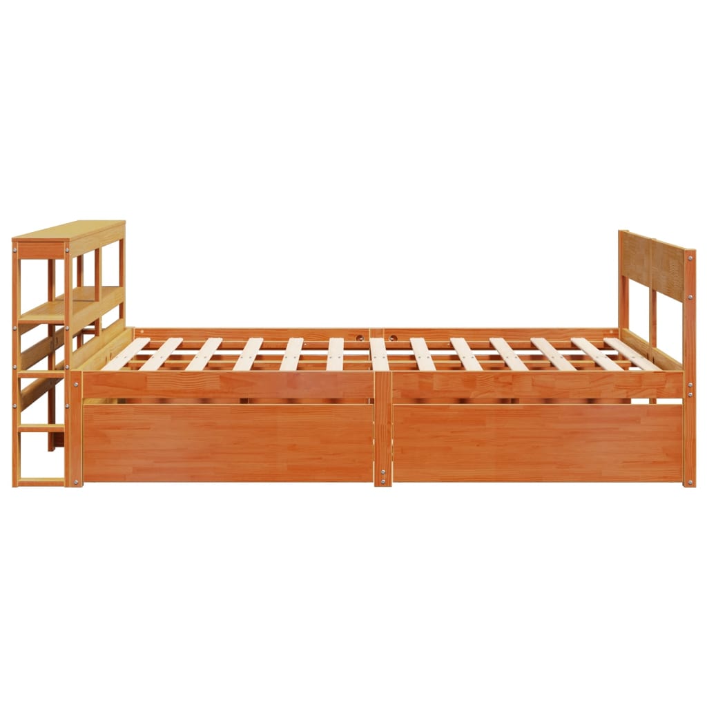 Letto senza Materasso Marrone Cera 160x200 cm in Legno di Pino - homemem39