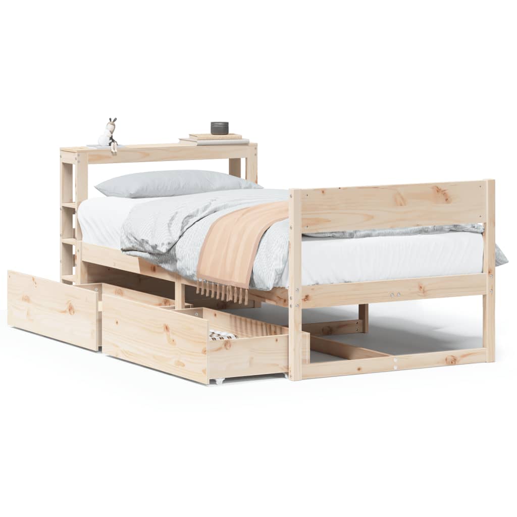 Letto senza Materasso 90x200 cm in Legno Massello di Pino - homemem39