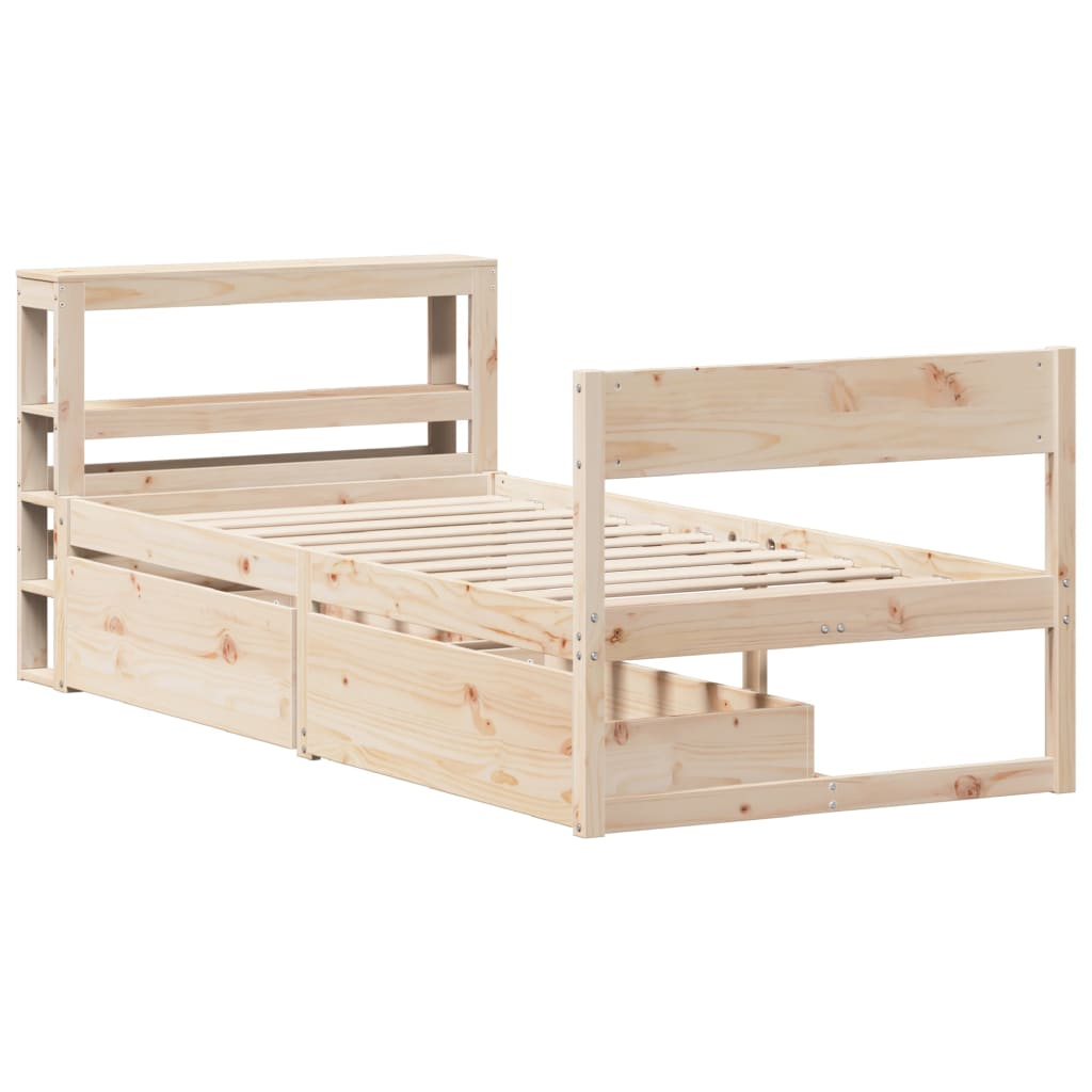 Letto senza Materasso 90x200 cm in Legno Massello di Pino - homemem39