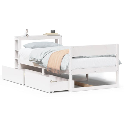 Letto senza Materasso Bianco 90x200 cm Legno Massello di Pino - homemem39