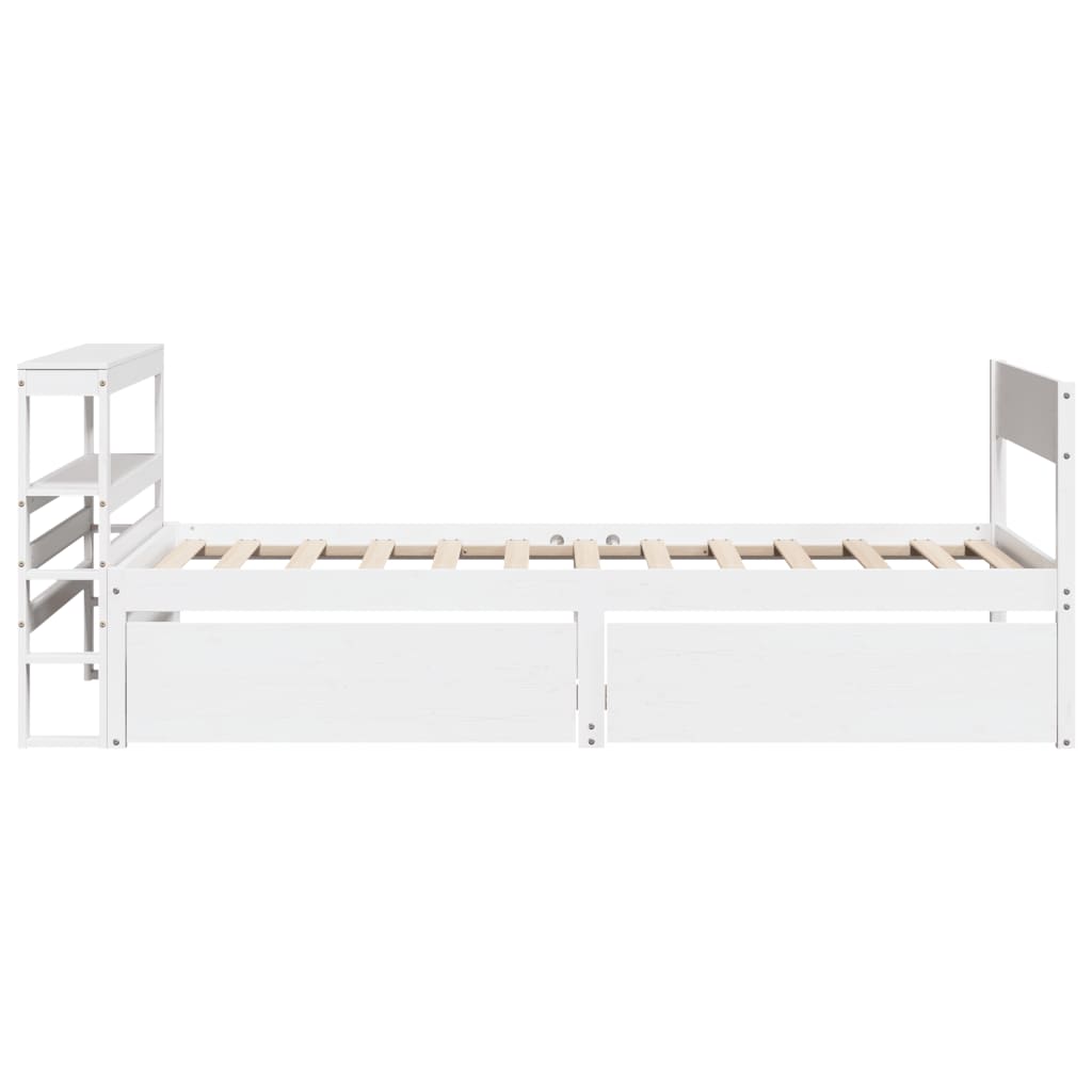 Letto senza Materasso Bianco 90x190 cm in Legno Massello Pino - homemem39