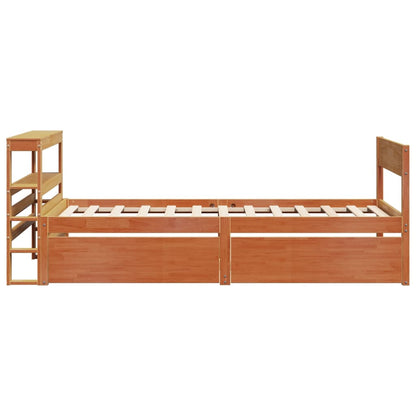 Letto senza Materasso Marrone Cera 75x190 cm in Legno di Pino - homemem39