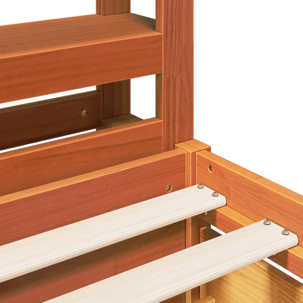 Letto senza Materasso Marrone Cera 75x190 cm in Legno di Pino - homemem39