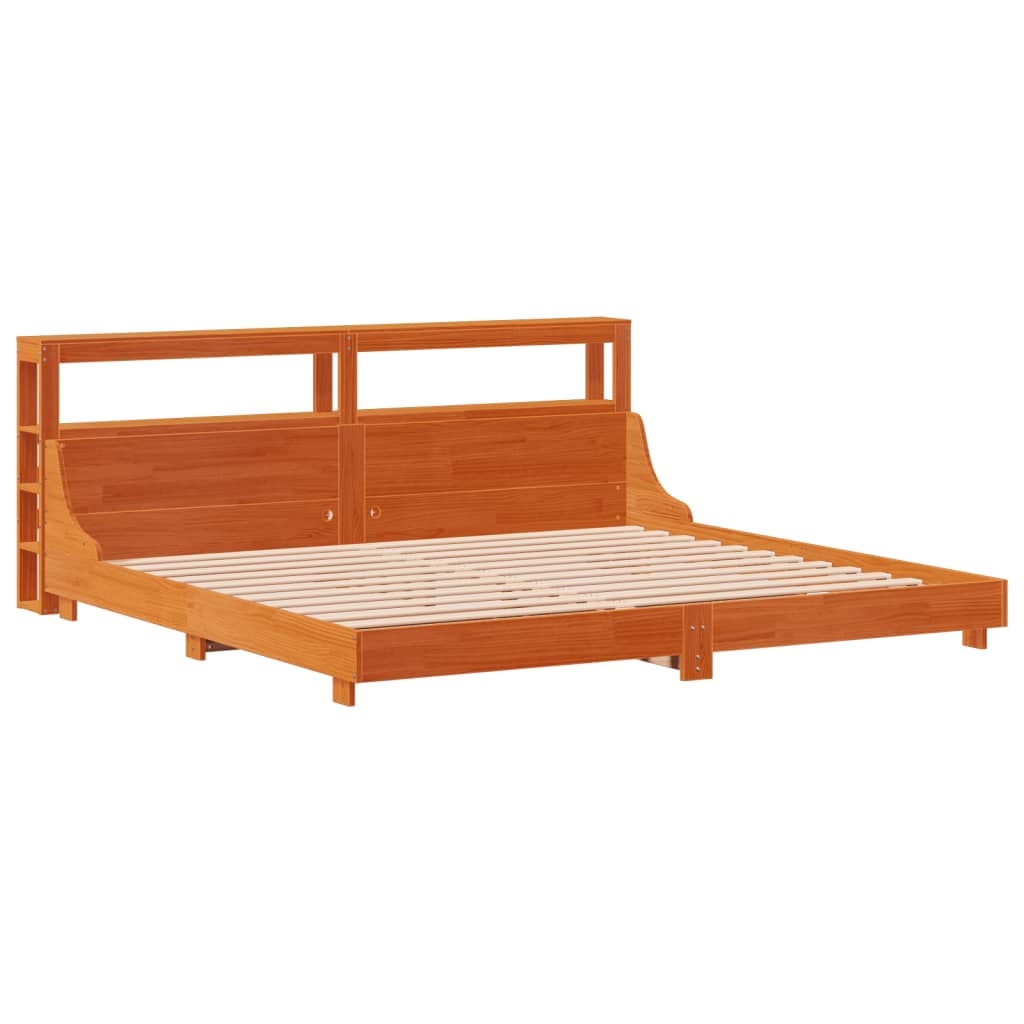 Letto senza Materasso Marrone Cera 200x200 cm in Legno di Pino - homemem39
