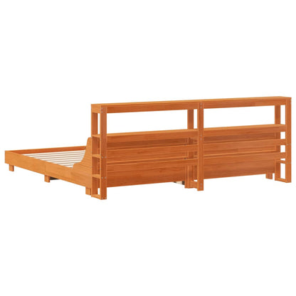 Letto senza Materasso Marrone Cera 200x200 cm in Legno di Pino - homemem39