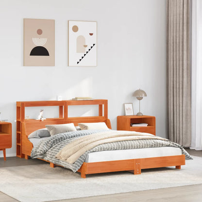 Letto senza Materasso Marrone Cera 160x200 cm in Legno di Pino - homemem39