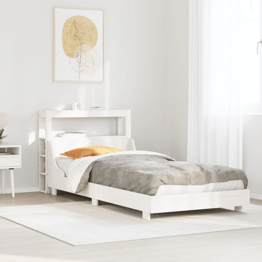Letto senza Materasso Bianco 90x200 cm Legno Massello di Pino - homemem39