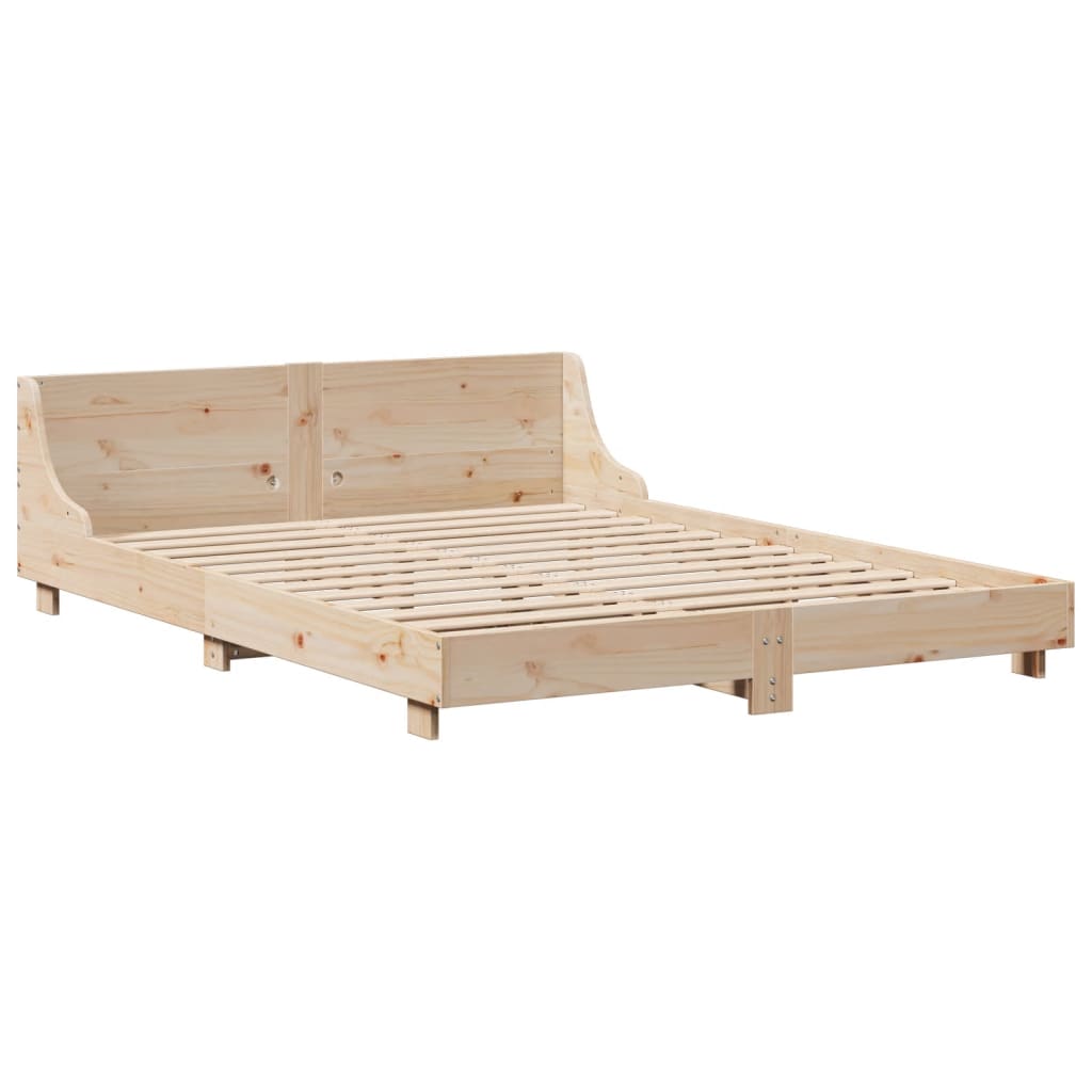 Letto senza Materasso 140x190 cm in Legno Massello di Pino | homemem39