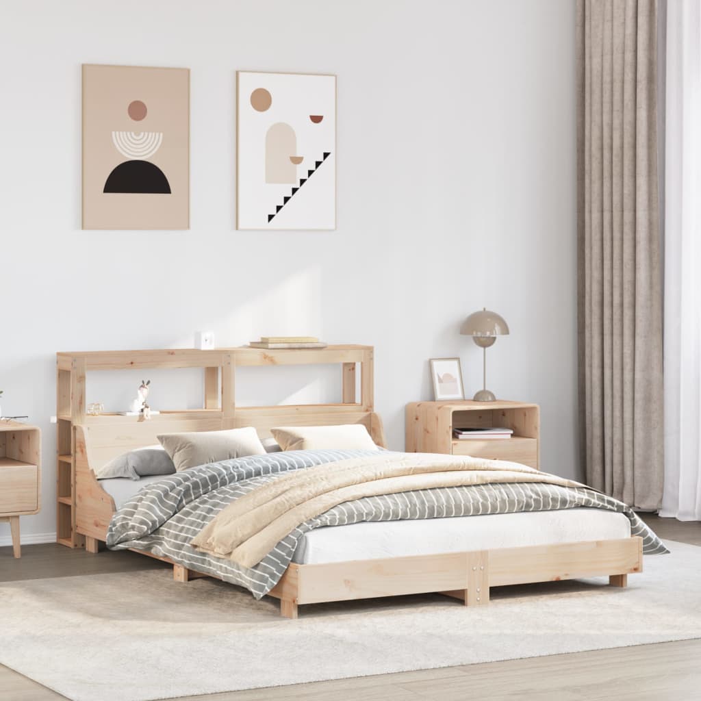Letto senza Materasso 140x190 cm in Legno Massello di Pino | homemem39