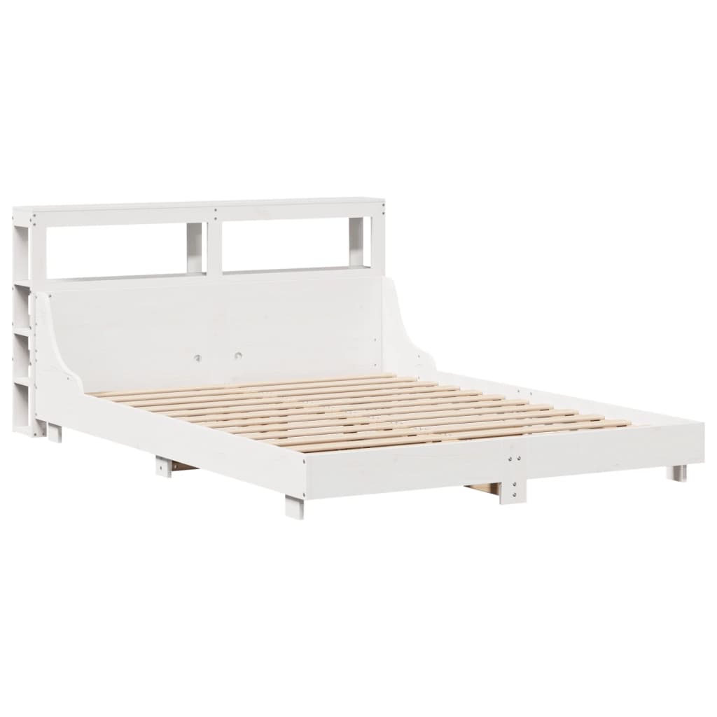 Letto senza Materasso Bianco 140x190 cm Legno Massello di Pino - homemem39