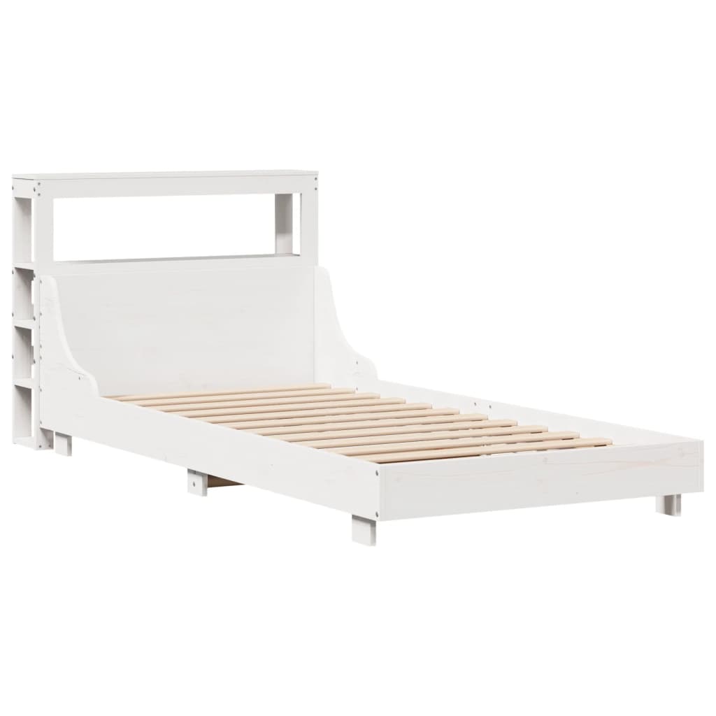 Letto senza Materasso Bianco 90x190 cm in Legno Massello Pino - homemem39