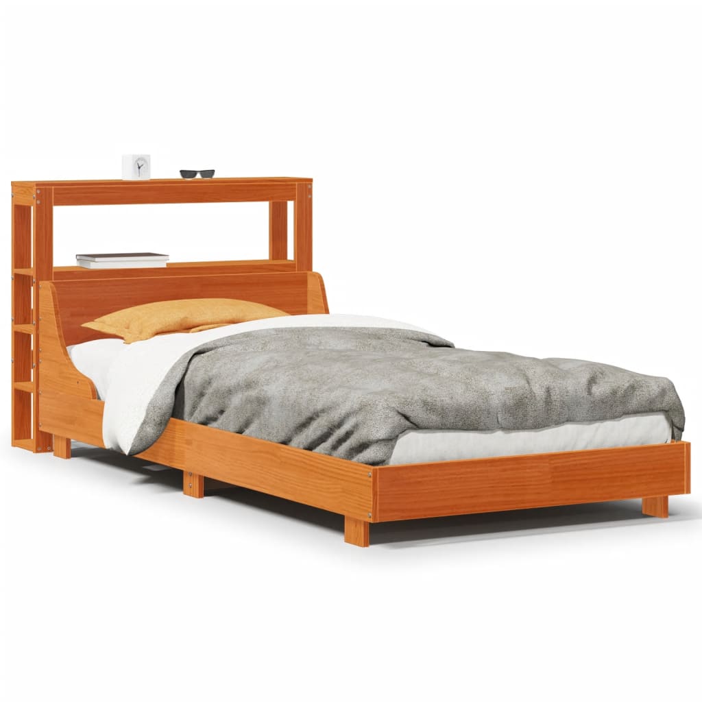 Letto senza Materasso Marrone Cera 75x190 cm in Legno di Pino - homemem39