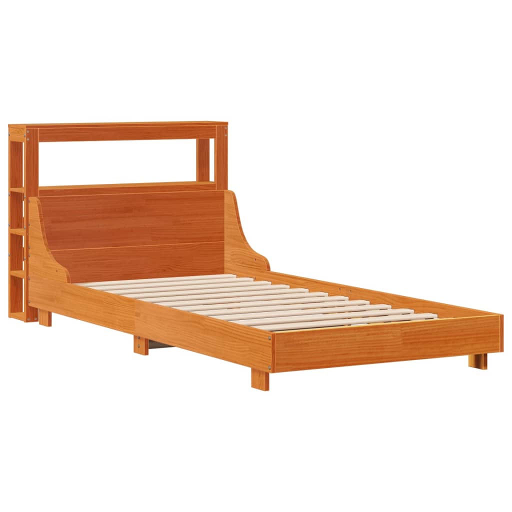 Letto senza Materasso Marrone Cera 75x190 cm in Legno di Pino - homemem39