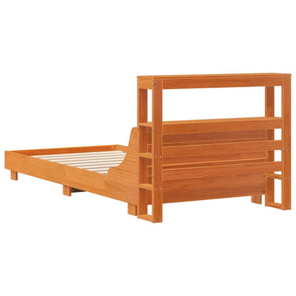 Letto senza Materasso Marrone Cera 75x190 cm in Legno di Pino - homemem39